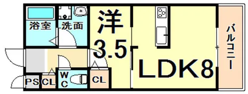 メゾン北杭瀬【1階】の間取り