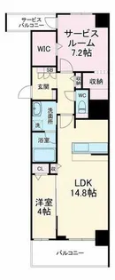 ルクス エテルナ 江戸堀【8階】の間取り