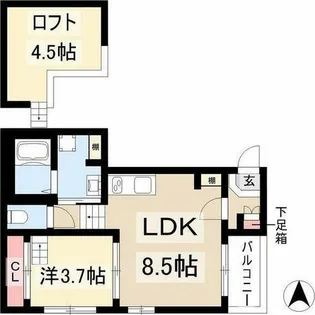 ハーモニーテラス東大杉町【2階】の間取り