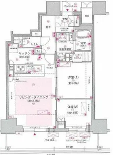 ジオタワー大阪十三【15階】の間取り