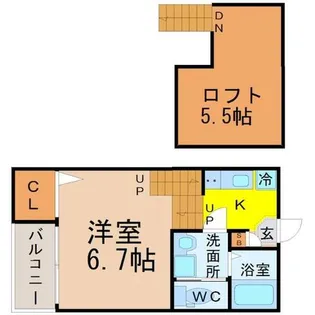 ハーモニーテラス西野町【1階】の間取り