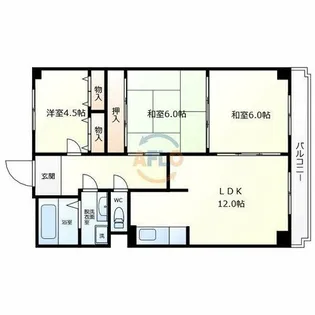 レジェロ住之江【13階】の間取り