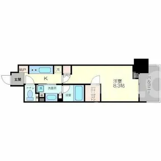 ザ・パークハビオ堂島【8階】の間取り