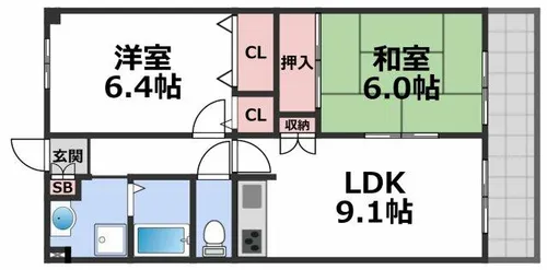 ピアニスクエア【2階】の間取り