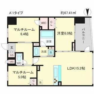 エステムプラザ梅田【6階】の間取り