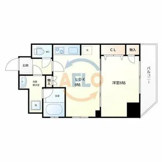 1LDKの間取り画像