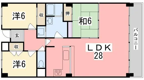 ロイヤルステイツ東辻井【202号室】の間取り