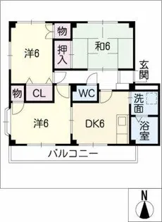 グランデージ薬師 A【202号室】の間取り