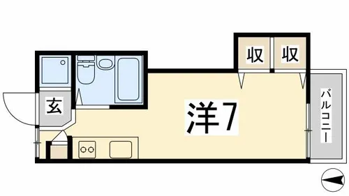 ジュネス野里【102号室】の間取り