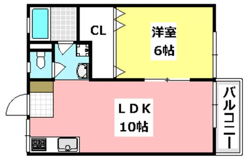 ブライトン24 MIDDLE【102号室】の間取り