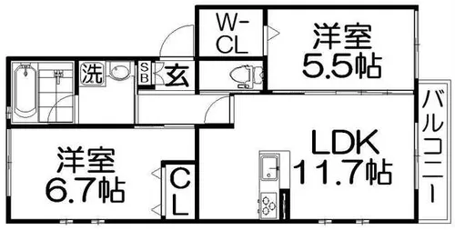 ルシアコート東雲【1階】の間取り