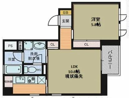 アライアンス船場【10階】の間取り