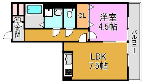 メゾングリスィーヌ【2階】の間取り