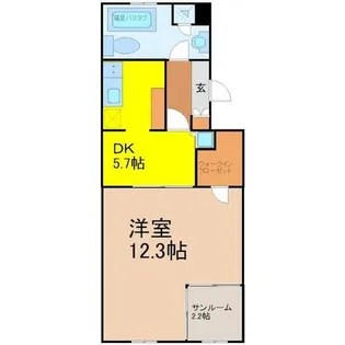 レインボーカーサ内田橋【2階】の間取り