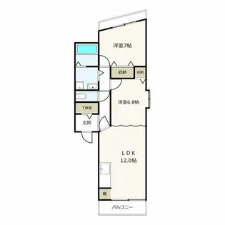 2LDKの間取り画像