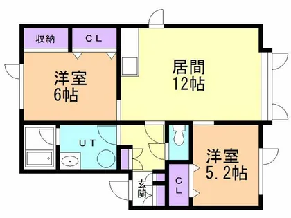 ベルシーヌ鷲別Ⅱ【202号室】の間取り