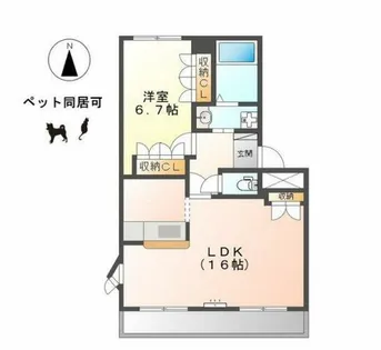 ティアリーダイアモンド【2階】の間取り