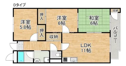 ドミール橘和泉橋本【4階】の間取り