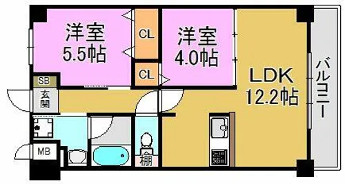 ヴィルヌーブS・K・H【3階】の間取り