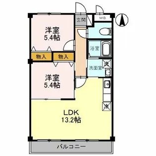 ヌカタハーモニア【3階】の間取り