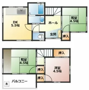 大阪府東大阪市弥生町【一戸建】の間取り