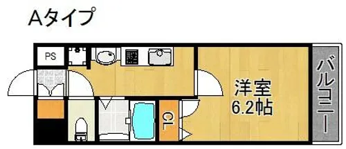 ライジングコート岸里玉出駅前【6階】の間取り
