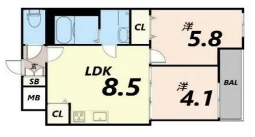 Habitasion京口【3階】の間取り