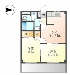 アルカディア【402号室】の間取り