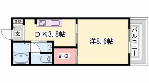 コーワキャッスル【101号室】の間取り