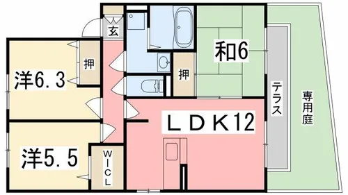 メリーファンテンA棟【201号室】の間取り