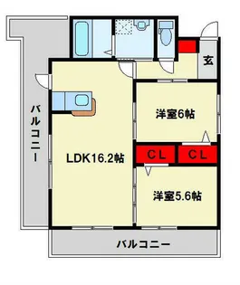 ルネス到津の森【3階】の間取り