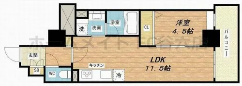 ル・マージュ新町【14階】の間取り