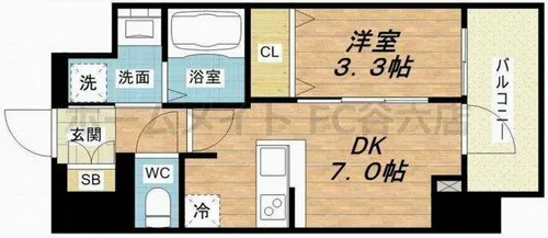 LUMINOUS天王寺舟橋【2階】の間取り