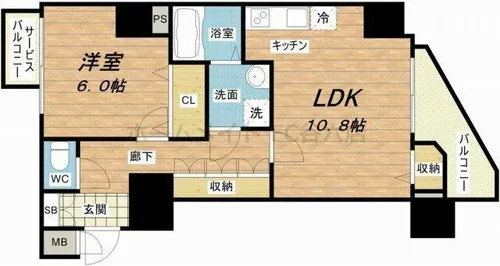 アドバンス心斎橋グランガーデン【4階】の間取り