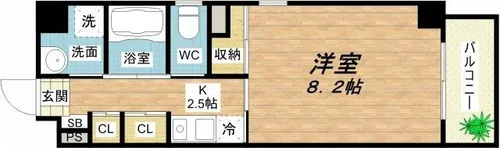 サン・ロレンツ心斎橋東【4階】の間取り