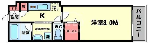 URBAN TERRACE ABENO【1階】の間取り