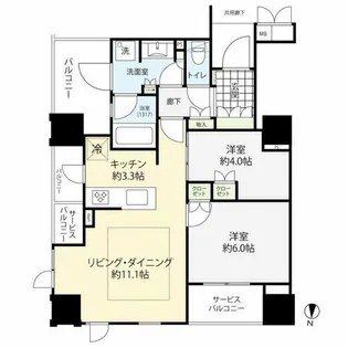 プレミスト梅田サウス【804号室】の間取り