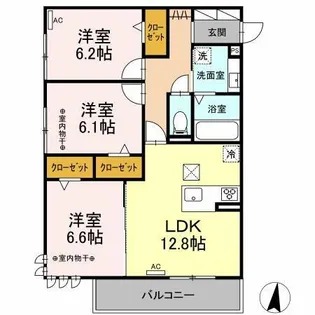 プラムフィールド【105号室】の間取り