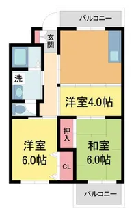 ハイム逆瀬【2階】の間取り