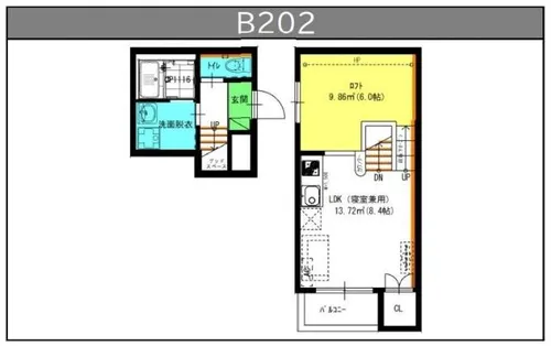 fleuve B【202号室】の間取り