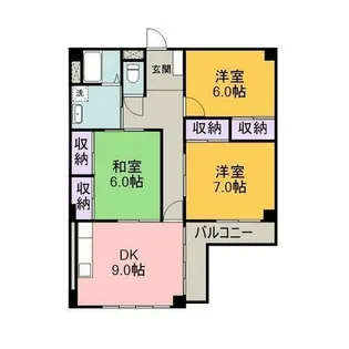 ハイツ船町【1B号室】の間取り