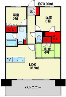 ザ・サンパークシティ黒崎【2階】の間取り