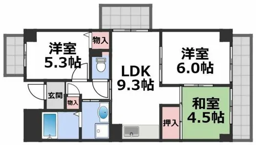 サンオークタツミ【8階】の間取り
