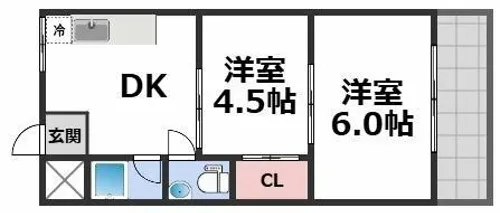 コーポ三原【3階】の間取り