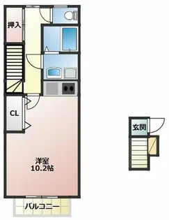 クレシタ神ノ輪【2D号室】の間取り
