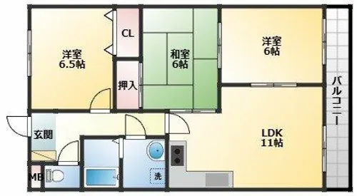 ネオシティ道明寺【4階】の間取り