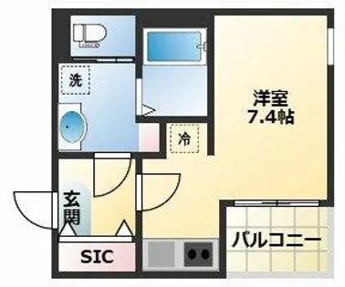 ハーモニーテラス北田辺【3階】の間取り