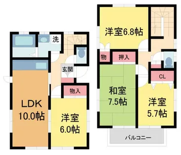 兵庫県西宮市伏原町【一戸建】の間取り