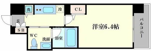 ファーストフィオーレ難波ウエスト【10階】の間取り