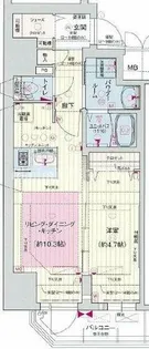 プレサンス堺筋本町駅前シェル【3階】の間取り